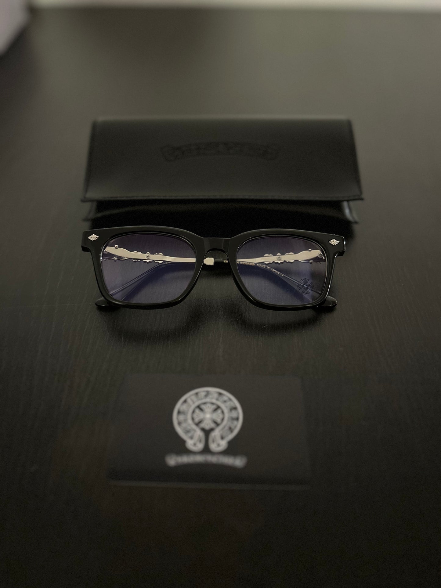 Silver heart black shades