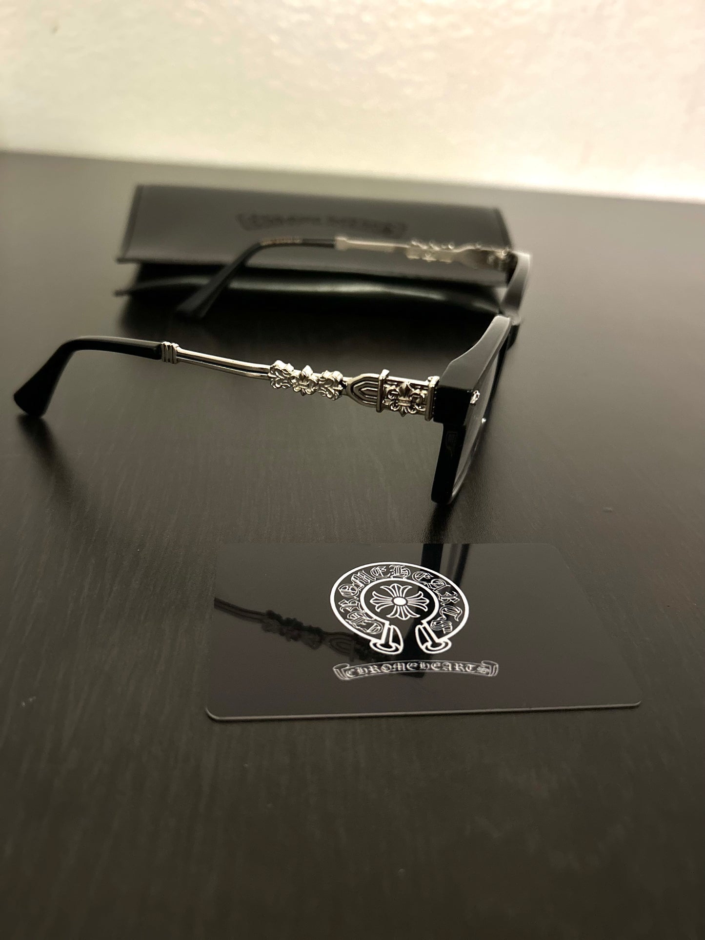 Silver heart black shades
