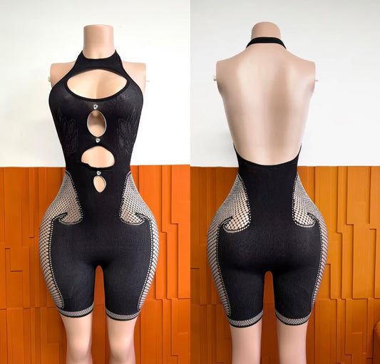 Mesh one piece romper