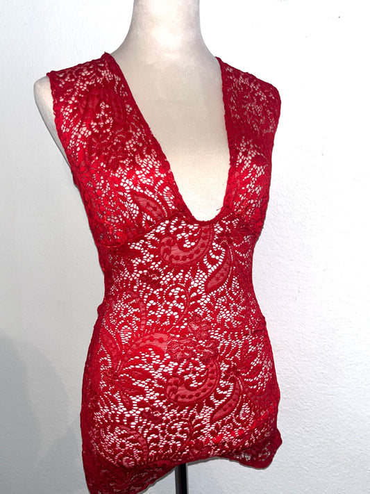 Cherry Lace Romper